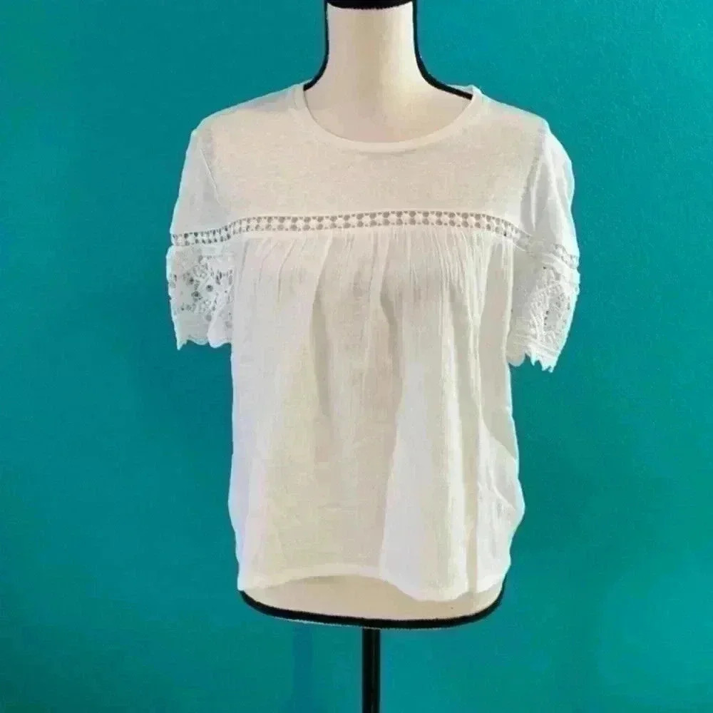 ⭐️ New with tags generation love white fran gauze top in size xs